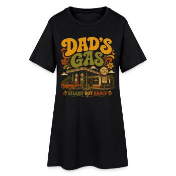 Papa Gaz – Stiller, aber furchteinflößender Jahrgang - Frauen T-Shirt-Kleid - Schwarz - Vorne