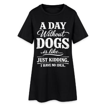 Humour Chien Citation Drôle Animaux Cadeau - Robe T-shirt Femme - noir - Devant