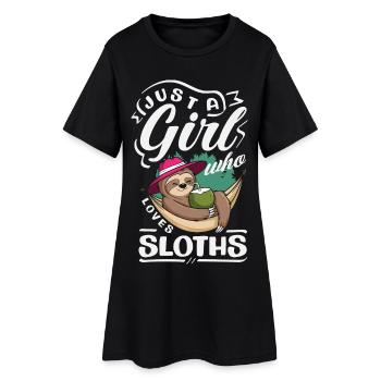 funny sloth gift - Women’s T-Shirt Dress - black - Front