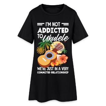 Designs et expressions amusantes de ukulélé - Robe T-shirt Femme - noir - Devant