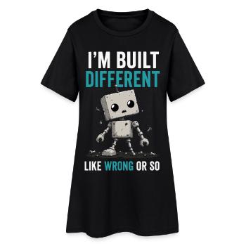 Construit différemment, comme faux - humour de mème, drôle - Robe T-shirt Femme - noir - Devant