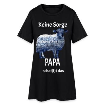 Papa schaf(f)t das Schaf T-Shirt Geschenk - Frauen T-Shirt-Kleid - Schwarz - Vorne