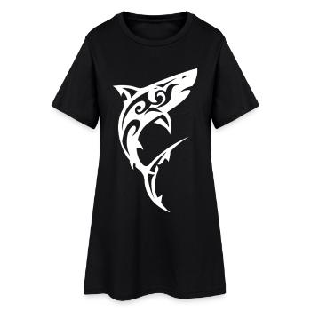 Requin tribal Noir Blanc - Robe T-shirt Femme - noir - Devant