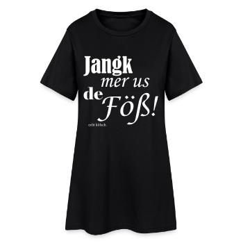 Jang mer us de Föß! - Frauen T-Shirt-Kleid - Schwarz - Vorne
