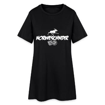 NORWESCHNDIR - Frauen T-Shirt-Kleid - Schwarz - Vorne