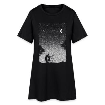 Astronomie Sternenhimmel Kunst Vater und Tochter - Frauen T-Shirt-Kleid - Schwarz - Vorne
