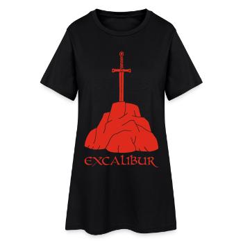 L'épée Excalibur (rouge) - Robe T-shirt Femme - noir - Devant