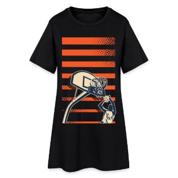 Basketball Basketballer - Frauen T-Shirt-Kleid - Schwarz - Vorne