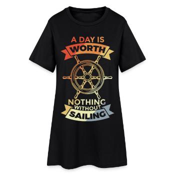 Voile d'époque - Robe T-shirt Femme - noir - Devant