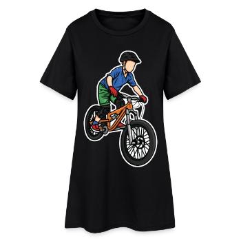 Drôle de vélo de montagne garçon - Robe T-shirt Femme - noir - Devant
