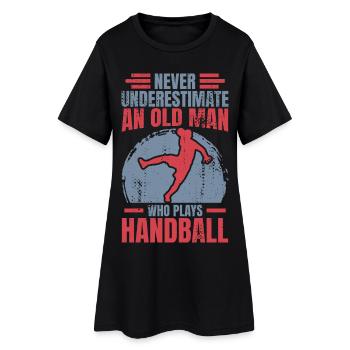 Grand-père handball - Robe T-shirt Femme - noir - Devant
