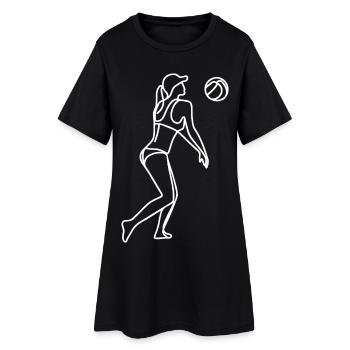 Dessin d’un joueur de beach-volley - Robe T-shirt Femme - noir - Devant