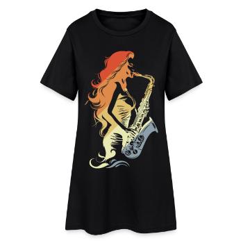Saxophoniste Vintage - Robe T-shirt Femme - noir - Devant