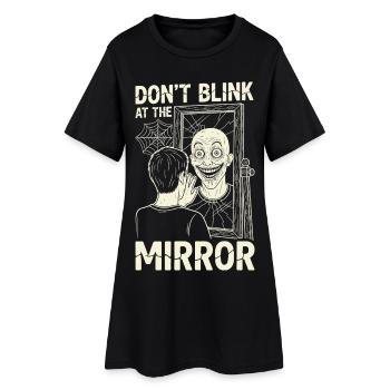 Horreur Motif Image Miroir - Robe T-shirt Femme - noir - Devant