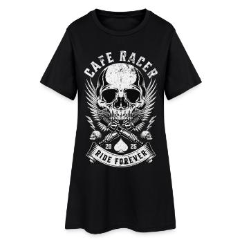Cafe Racer Skull Ride Forever Biker - Robe T-shirt Femme - noir - Devant