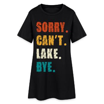 Désolé, je ne peux pas Lake Bye — Rétro en difficulté - Robe T-shirt Femme - noir - Devant