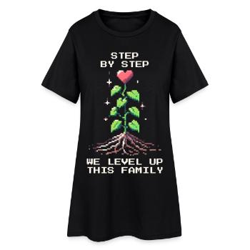 Étape par étape : Faire monter de niveau la famille | Patchwork - Robe T-shirt Femme - noir - Devant