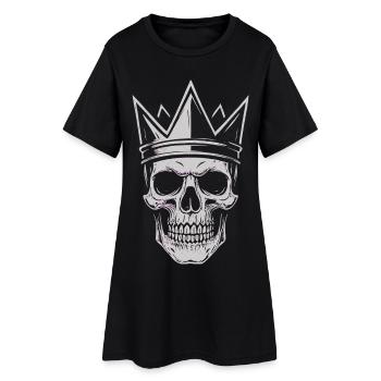 Skull with Crown Dark Gothic Shirt Sticker - Frauen T-Shirt-Kleid - Schwarz - Vorne