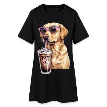 Golden Retriever - Women’s T-Shirt Dress - black - Front