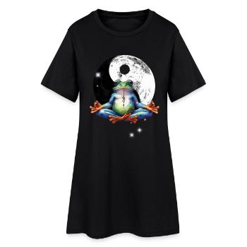 OM Frog Méditation Méditation Yoga - Robe T-shirt Femme - noir - Devant
