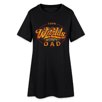 Worlds best Dad Vatertag, original RAHMENLOS® - Frauen T-Shirt-Kleid - Schwarz - Vorne
