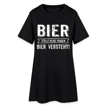 AD Bier stellt keine Fragen - Geburtstags Geschenk - Frauen T-Shirt-Kleid - Schwarz - Vorne