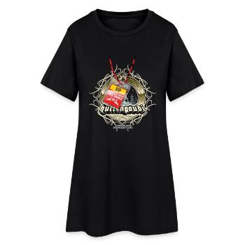 Apres Ski T Shirt Hüttengaudi - Frauen T-Shirt-Kleid - Schwarz - Vorne