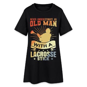 Lacrosse Großvater - Frauen T-Shirt-Kleid - Schwarz - Vorne