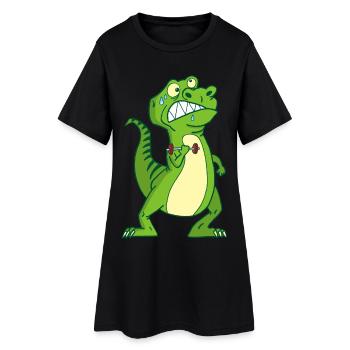 Tyrannosaurus rex and small arms - Women’s T-Shirt Dress - black - Front