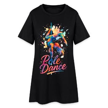 Pole Dance Pole Dancer Aquarelle Couleur Cadeau - Robe T-shirt Femme - noir - Devant