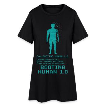Booting Human 1.0 Empathy Error - Frauen T-Shirt-Kleid - Schwarz - Vorne