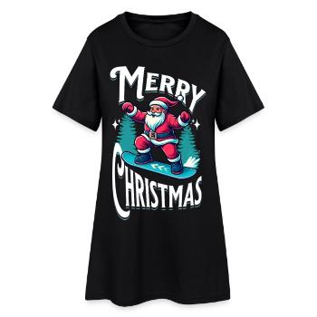 Le Père Noël du snowboard - Robe T-shirt Femme - noir - Devant
