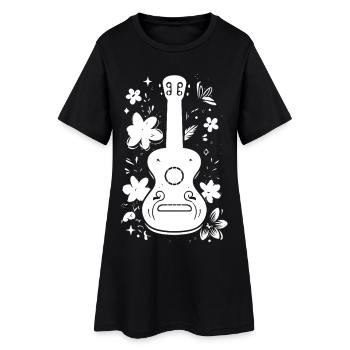 Graphismes Ukulélé - Robe T-shirt Femme - noir - Devant