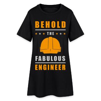 Fabelhafter Ingenieur Helm - Frauen T-Shirt-Kleid - Schwarz - Vorne