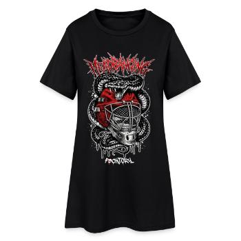 Schlange und Hockeymaske - Frauen T-Shirt-Kleid - Schwarz - Vorne