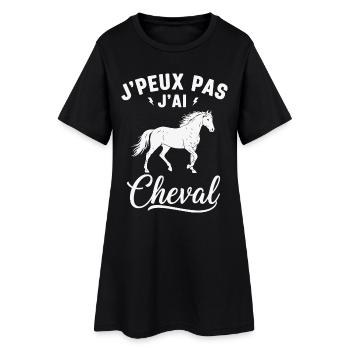 Je Peux Pas J'ai Cheval Cadeau - Robe T-shirt Femme - noir - Devant