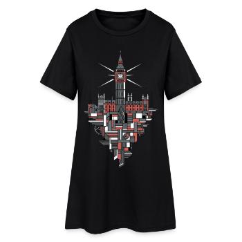 Big Ben de la Skyline de Londres - Robe T-shirt Femme - noir - Devant