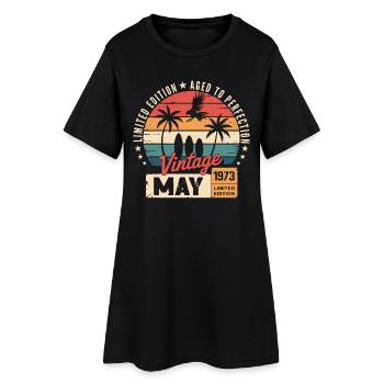 Anniversaire spécial avec ce design Mai 1973 - Robe T-shirt Femme - noir - Devant