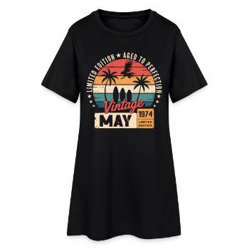Anniversaire spécial avec ce design Mai 1974 - Robe T-shirt Femme - noir - Devant