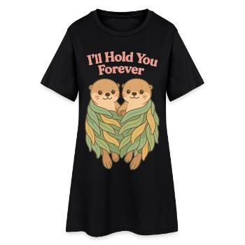 Sweet Otters : Je t’aurai pour toujours – Couple - Robe T-shirt Femme - noir - Devant