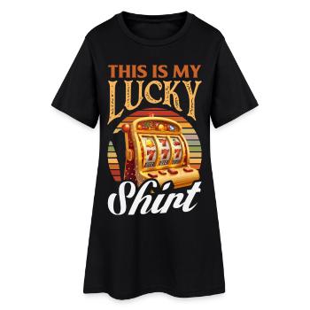 Mein Glücksshirt Casino Spielautomat Glücksspiel - Frauen T-Shirt-Kleid - Schwarz - Vorne