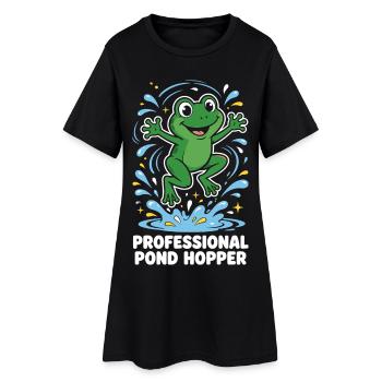 Grenouille professionnelle de sauteur d’étang - Robe T-shirt Femme - noir - Devant