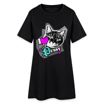 I love my PUSSY- J'aime mon chat - Robe T-shirt Femme - noir - Devant