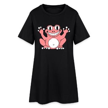 Funny frog - Women’s T-Shirt Dress - black - Front