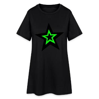 Stern - Frauen T-Shirt-Kleid - Schwarz - Vorne