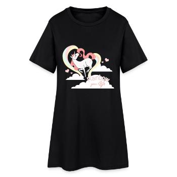 rainbow your life - Robe T-shirt Femme - noir - Devant