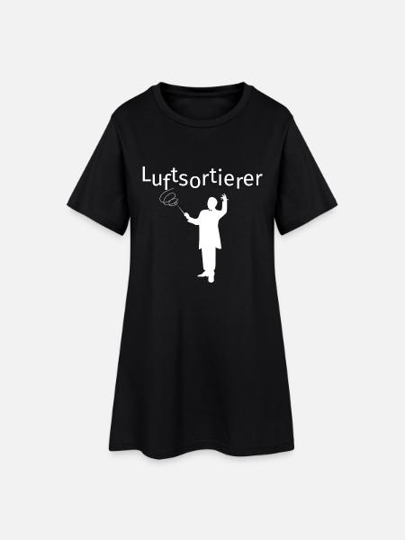 Luftsortierer - Frauen T-Shirt-Kleid - Schwarz