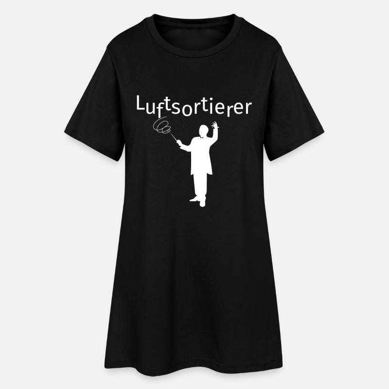 Luftsortierer - Frauen T-Shirt-Kleid - Schwarz