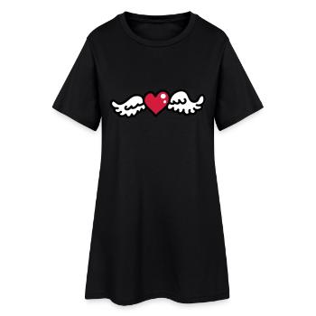 Heart Wings 3 - Women’s T-Shirt Dress - black - Front