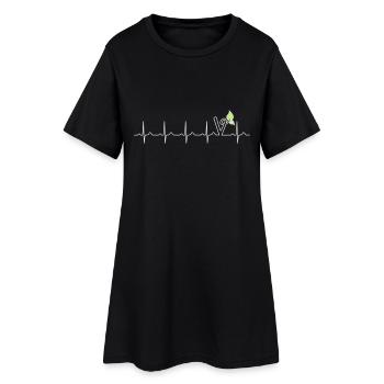 Mein Herz schlägt vegan - Veganer - vegetarisch - Frauen T-Shirt-Kleid - Schwarz - Vorne